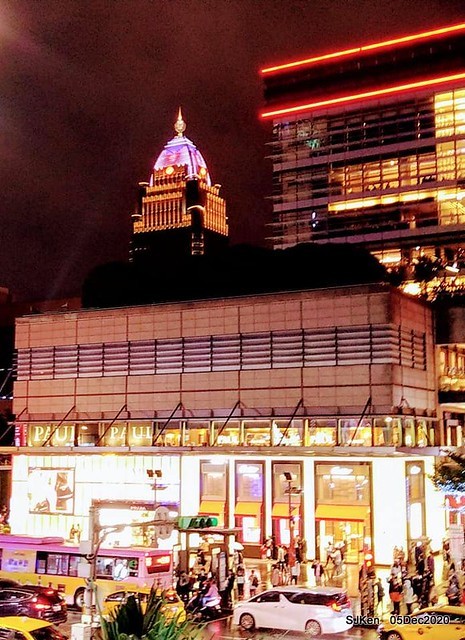Christmas street night scene at Taipei Department stores area, Taipei, Taiwan, SJKen, Dec 5, 2020.