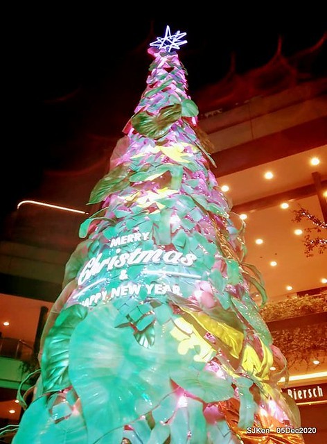 Christmas street night scene at Taipei Department stores area, Taipei, Taiwan, SJKen, Dec 5, 2020.