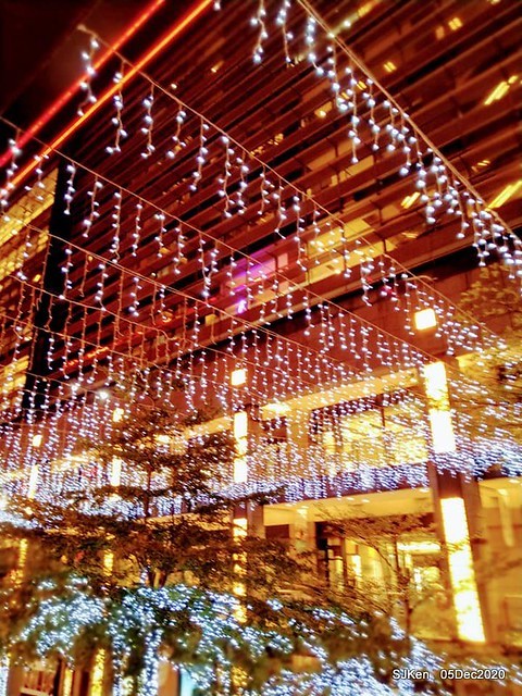 Christmas street night scene at Taipei Department stores area, Taipei, Taiwan, SJKen, Dec 5, 2020.