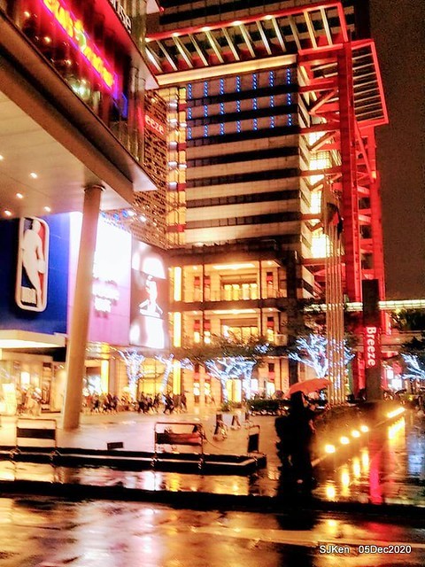 Christmas street night scene at Taipei Department stores area, Taipei, Taiwan, SJKen, Dec 5, 2020.