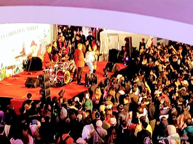 Christmas street night scene at Taipei Department stores area, Taipei, Taiwan, SJKen, Dec 5, 2020.