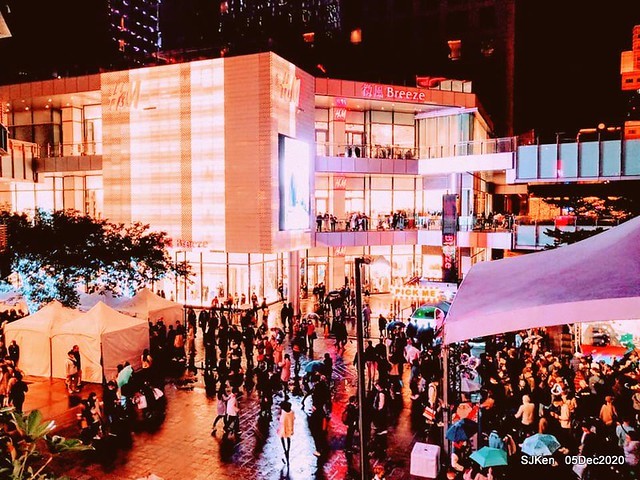 Christmas street night scene at Taipei Department stores area, Taipei, Taiwan, SJKen, Dec 5, 2020.