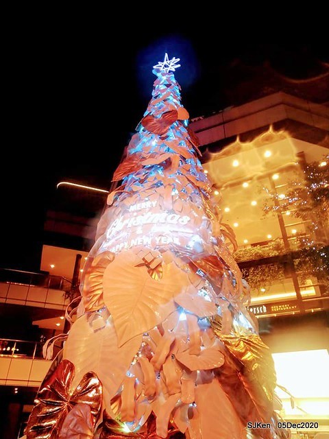 Christmas street night scene at Taipei Department stores area, Taipei, Taiwan, SJKen, Dec 5, 2020.