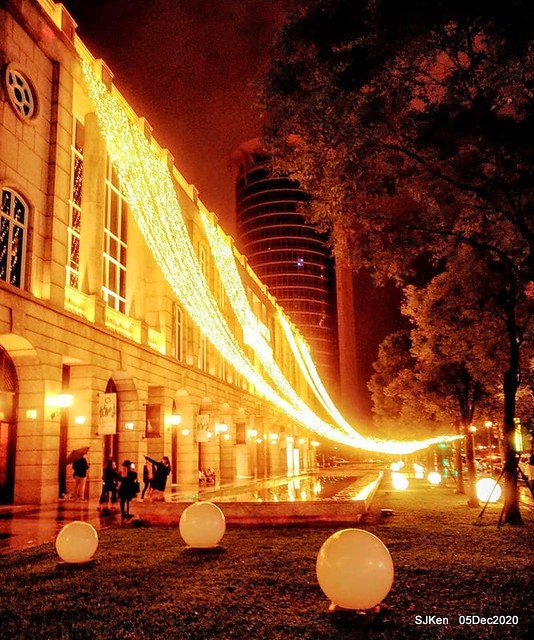 Christmas street night scene at Taipei Department stores area, Taipei, Taiwan, SJKen, Dec 5, 2020.