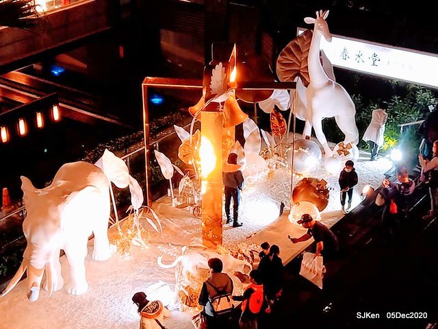 Christmas street night scene at Taipei Department stores area, Taipei, Taiwan, SJKen, Dec 5, 2020.