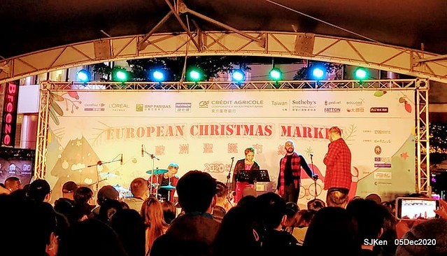 Christmas street night scene at Taipei Department stores area, Taipei, Taiwan, SJKen, Dec 5, 2020.