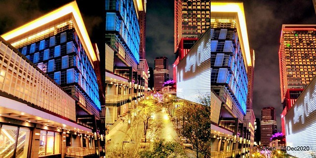 Christmas street night scene at Taipei Department stores area, Taipei, Taiwan, SJKen, Dec 5, 2020.