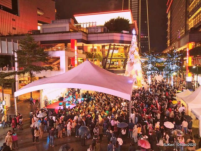 Christmas street night scene at Taipei Department stores area, Taipei, Taiwan, SJKen, Dec 5, 2020.