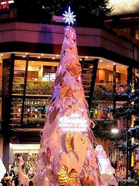 Christmas street night scene at Taipei Department stores area, Taipei, Taiwan, SJKen, Dec 5, 2020.