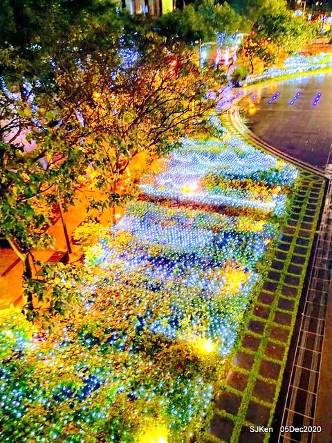 Christmas street night scene at Taipei Department stores area, Taipei, Taiwan, SJKen, Dec 5, 2020.