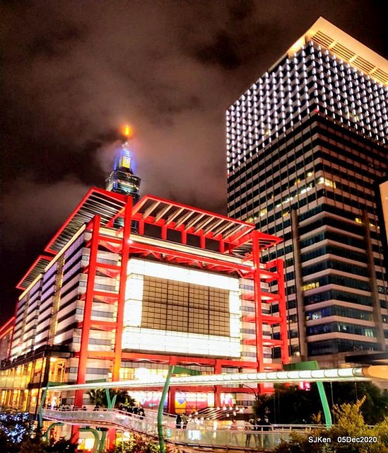 Christmas street night scene at Taipei Department stores area, Taipei, Taiwan, SJKen, Dec 5, 2020.