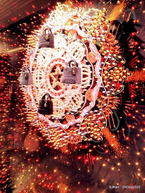 Christmas street night scene at Taipei Department stores area, Taipei, Taiwan, SJKen, Dec 5, 2020.