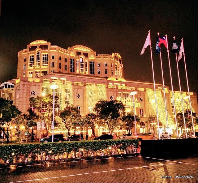 Christmas street night scene at Taipei Department stores area, Taipei, Taiwan, SJKen, Dec 5, 2020.