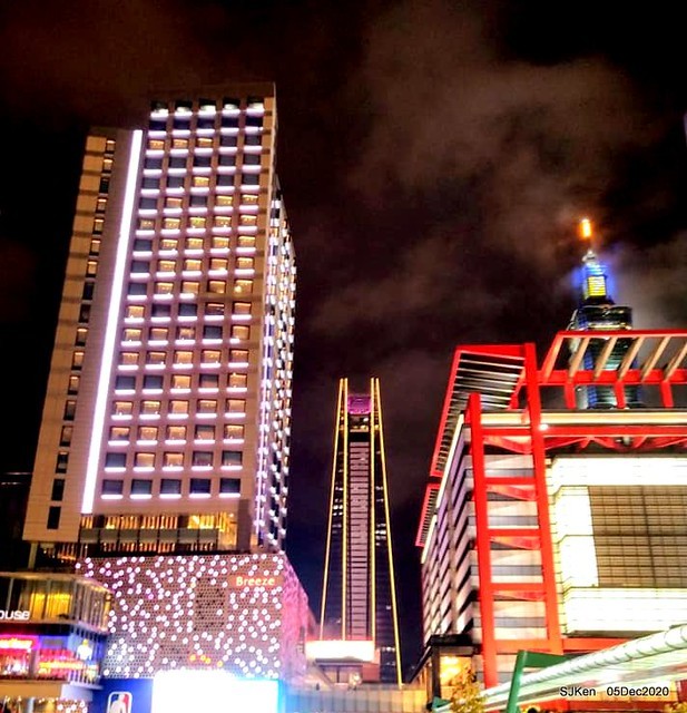 Christmas street night scene at Taipei Department stores area, Taipei, Taiwan, SJKen, Dec 5, 2020.