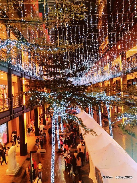 Christmas street night scene at Taipei Department stores area, Taipei, Taiwan, SJKen, Dec 5, 2020.