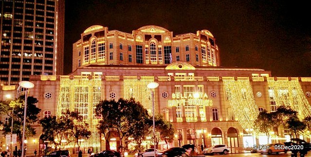 Christmas street night scene at Taipei Department stores area, Taipei, Taiwan, SJKen, Dec 5, 2020.