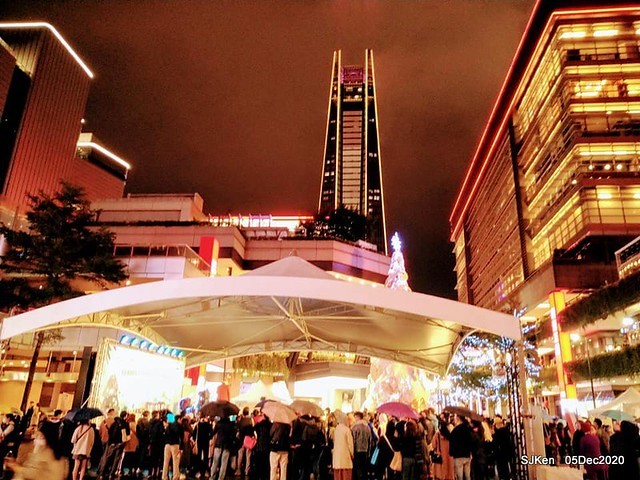 Christmas street night scene at Taipei Department stores area, Taipei, Taiwan, SJKen, Dec 5, 2020.