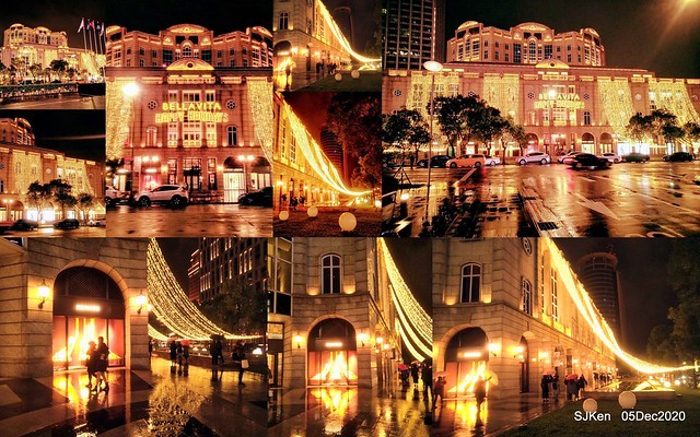 Christmas street night scene at Taipei Department stores area, Taipei, Taiwan, SJKen, Dec 5, 2020.