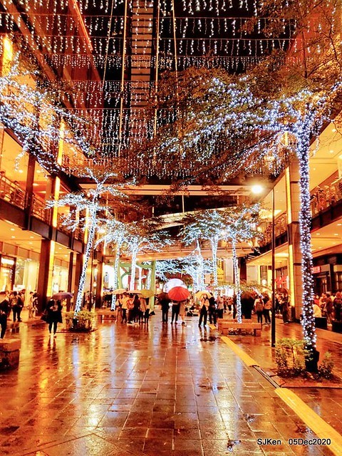 Christmas street night scene at Taipei Department stores area, Taipei, Taiwan, SJKen, Dec 5, 2020.