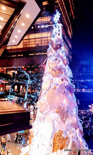 Christmas street night scene at Taipei Department stores area, Taipei, Taiwan, SJKen, Dec 5, 2020.
