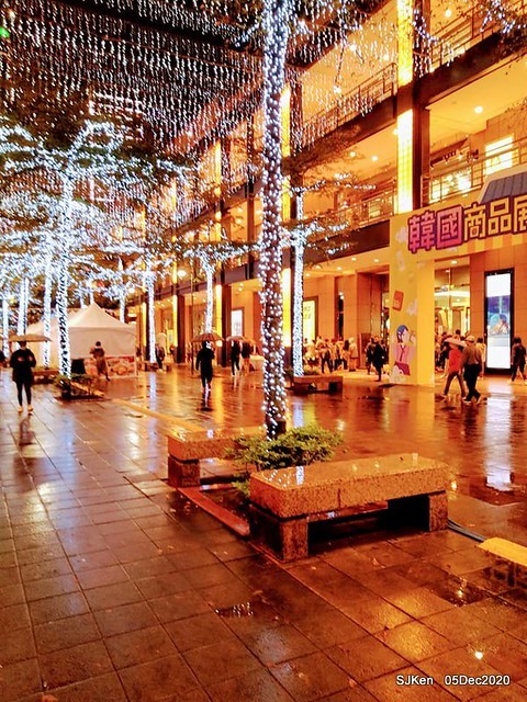 Christmas street night scene at Taipei Department stores area, Taipei, Taiwan, SJKen, Dec 5, 2020.