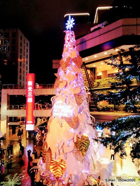 Christmas street night scene at Taipei Department stores area, Taipei, Taiwan, SJKen, Dec 5, 2020.