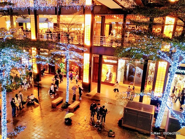 Christmas street night scene at Taipei Department stores area, Taipei, Taiwan, SJKen, Dec 5, 2020.