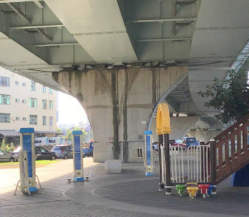嘉義景點-番仔溝公園-大變身前後比照圖，煥然一新的開心樂園