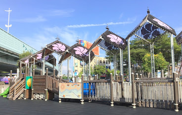 嘉義景點-番仔溝公園-大變身前後比照圖，煥然一新的開心樂園