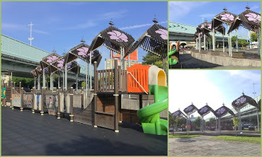 嘉義景點-番仔溝公園-大變身前後比照圖，煥然一新的開心樂園