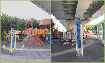 嘉義景點-番仔溝公園-大變身前後比照圖，煥然一新的開心樂園