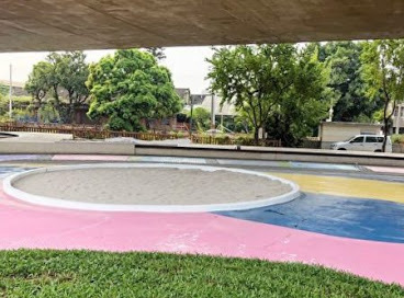 嘉義景點-番仔溝公園-大變身前後比照圖，煥然一新的開心樂園