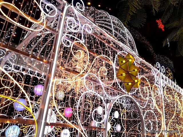 Merry Christmas street decoration of Taishin Financial Holdings, Taipei, Taiwan, Dec 11, 2020.