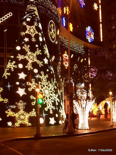 Merry Christmas street decoration of Taishin Financial Holdings, Taipei, Taiwan, Dec 11, 2020.