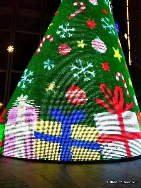 Merry Christmas street decoration of Taishin Financial Holdings, Taipei, Taiwan, Dec 11, 2020.