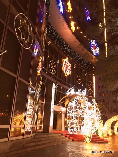 Merry Christmas street decoration of Taishin Financial Holdings, Taipei, Taiwan, Dec 11, 2020.