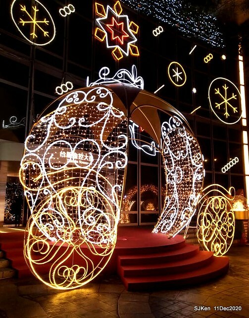 Merry Christmas street decoration of Taishin Financial Holdings, Taipei, Taiwan, Dec 11, 2020.