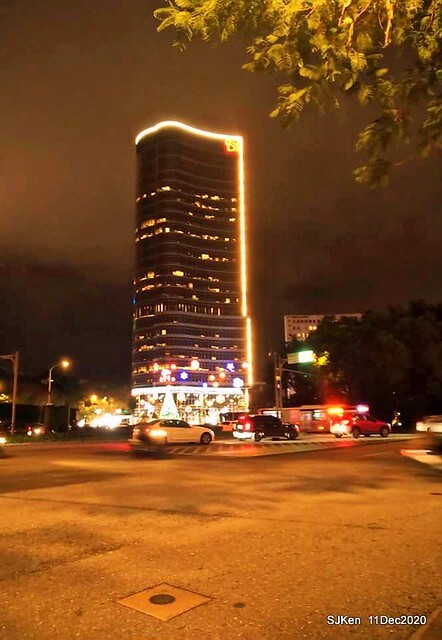 Merry Christmas street decoration of Taishin Financial Holdings, Taipei, Taiwan, Dec 11, 2020.