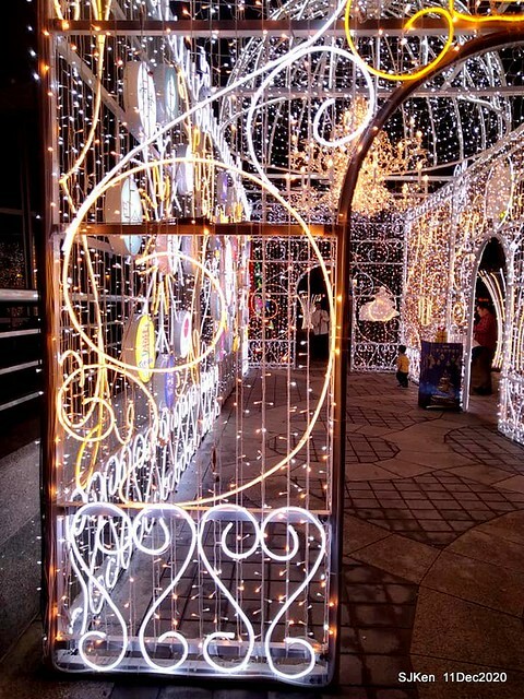 Merry Christmas street decoration of Taishin Financial Holdings, Taipei, Taiwan, Dec 11, 2020.