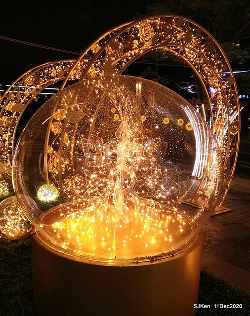 Merry Christmas street decoration of Taishin Financial Holdings, Taipei, Taiwan, Dec 11, 2020.