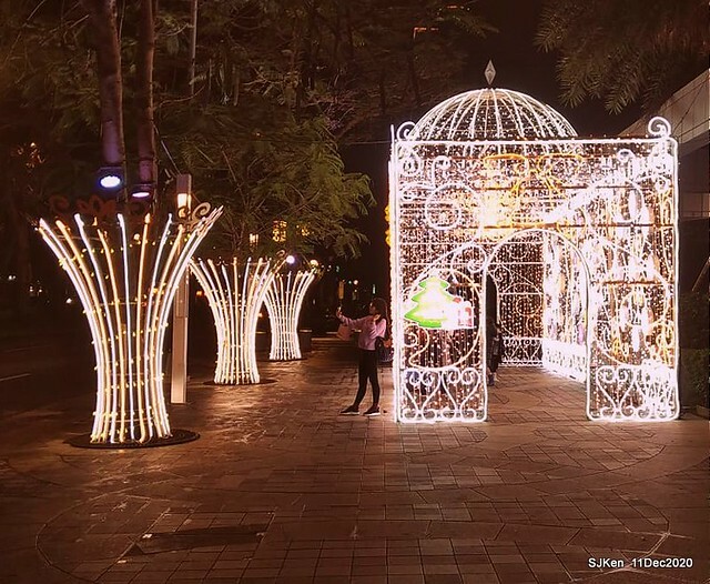 Merry Christmas street decoration of Taishin Financial Holdings, Taipei, Taiwan, Dec 11, 2020.
