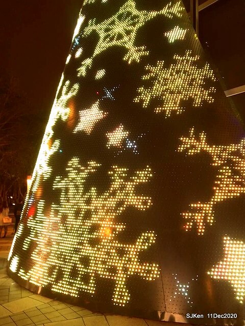 Merry Christmas street decoration of Taishin Financial Holdings, Taipei, Taiwan, Dec 11, 2020.