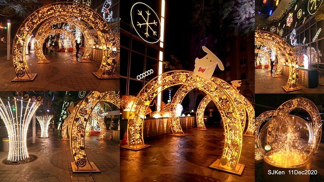 Merry Christmas street decoration of Taishin Financial Holdings, Taipei, Taiwan, Dec 11, 2020.