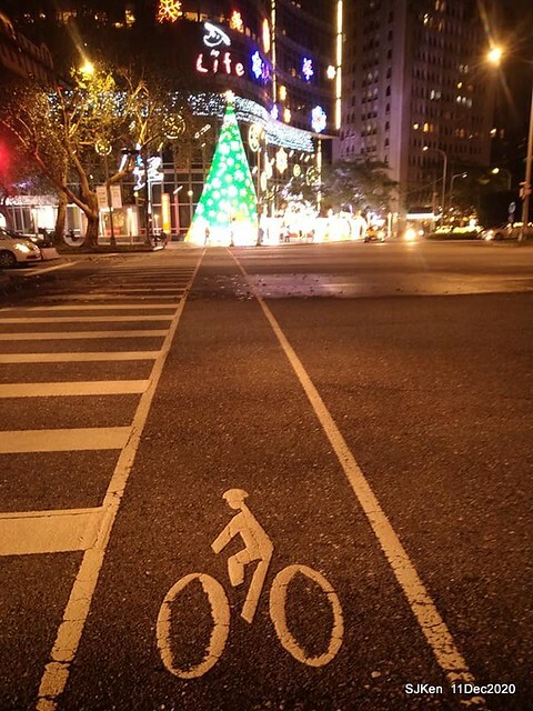 Merry Christmas street decoration of Taishin Financial Holdings, Taipei, Taiwan, Dec 11, 2020.