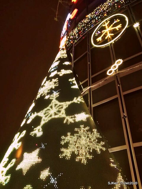 Merry Christmas street decoration of Taishin Financial Holdings, Taipei, Taiwan, Dec 11, 2020.