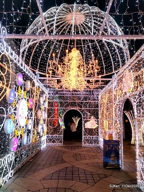 Merry Christmas street decoration of Taishin Financial Holdings, Taipei, Taiwan, Dec 11, 2020.