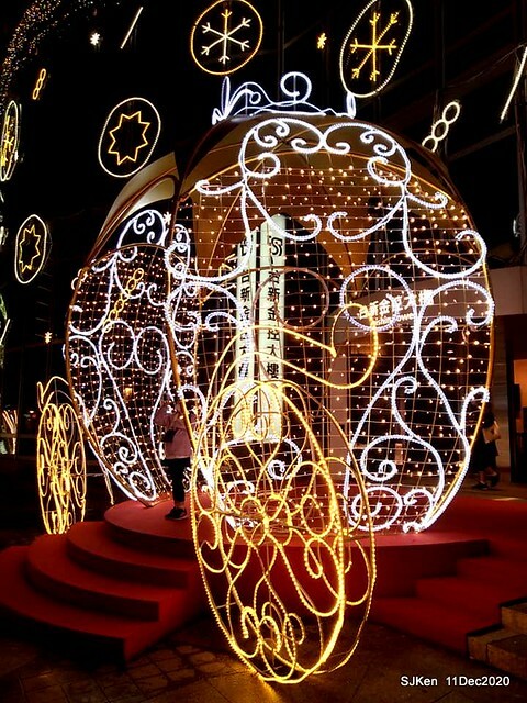 Merry Christmas street decoration of Taishin Financial Holdings, Taipei, Taiwan, Dec 11, 2020.