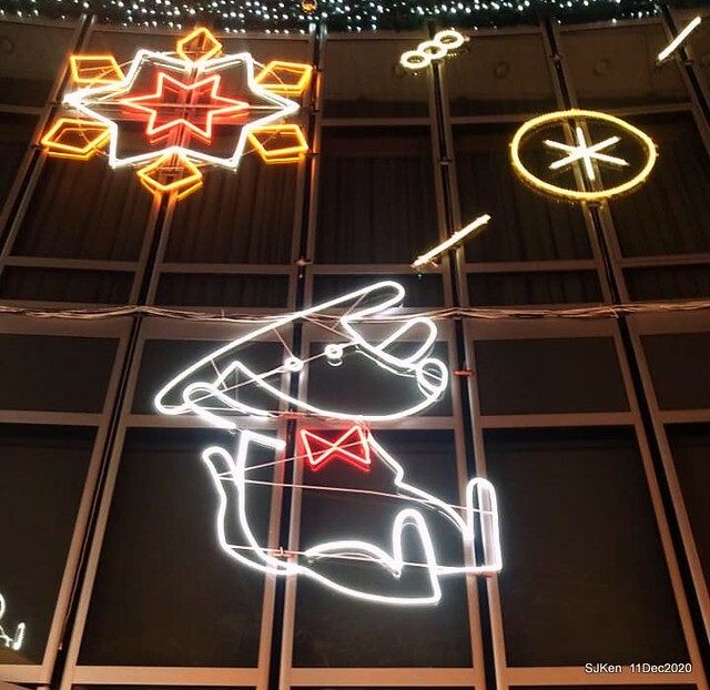 Merry Christmas street decoration of Taishin Financial Holdings, Taipei, Taiwan, Dec 11, 2020.
