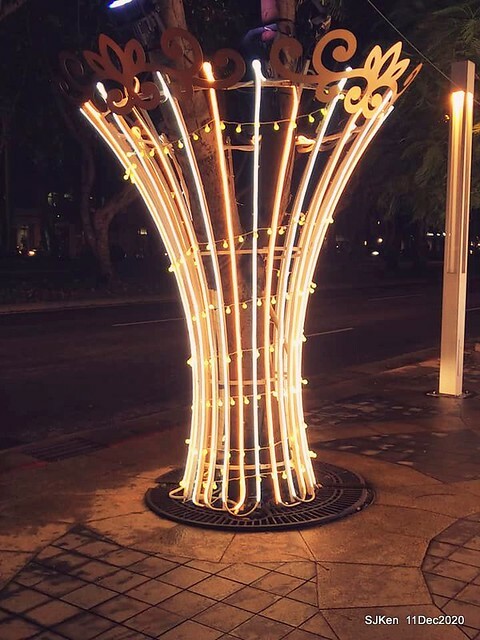 Merry Christmas street decoration of Taishin Financial Holdings, Taipei, Taiwan, Dec 11, 2020.