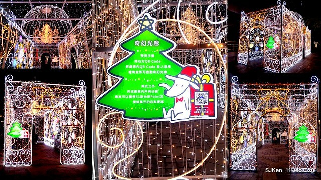 Merry Christmas street decoration of Taishin Financial Holdings, Taipei, Taiwan, Dec 11, 2020.